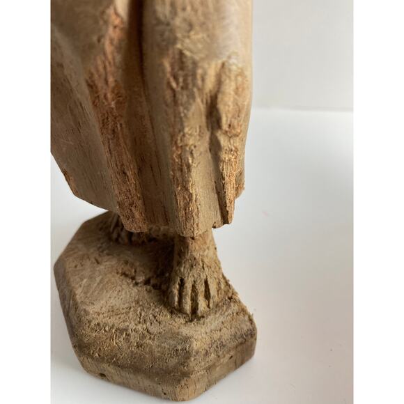 Set of 2 Primitive Hand Carved Wooden Figurines | Folk Art | 1930's - Picture 9 of 10